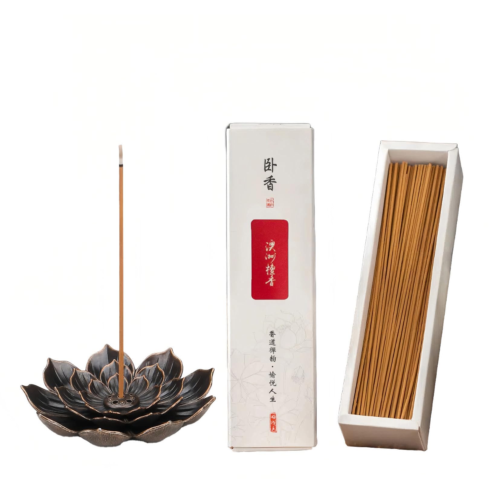 Natural Australian Sandalwood Incense Sticks - 400 Count Long-Lasting Fragrance for Home, Office, Yoga, Aromatherapy, Temple, Gift - Natural Handmade Incense (Lotus Incense Holder Not Included) — image 1