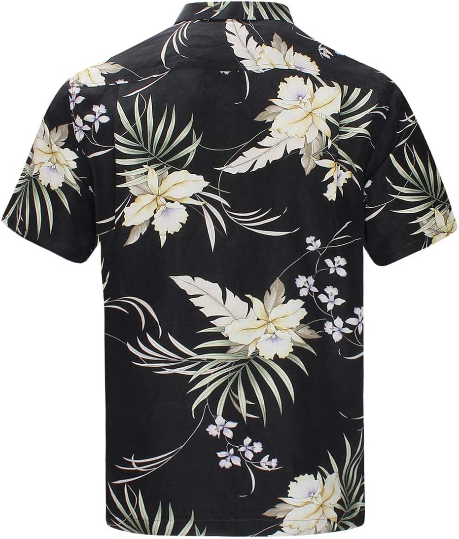 Men's Hawaiian Floral Shirts Silk and Linen Button Down Casual Tropical Holiday Beach Shirts - Image 4