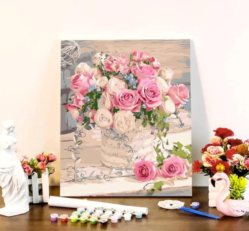 Syntego Diamond Painting Kits for Adults Floral Rose 5D Diamond Art Kit, Aesthetic Flower Wall Decor, Relaxing Craft Kit, Gem Painting - Image 3