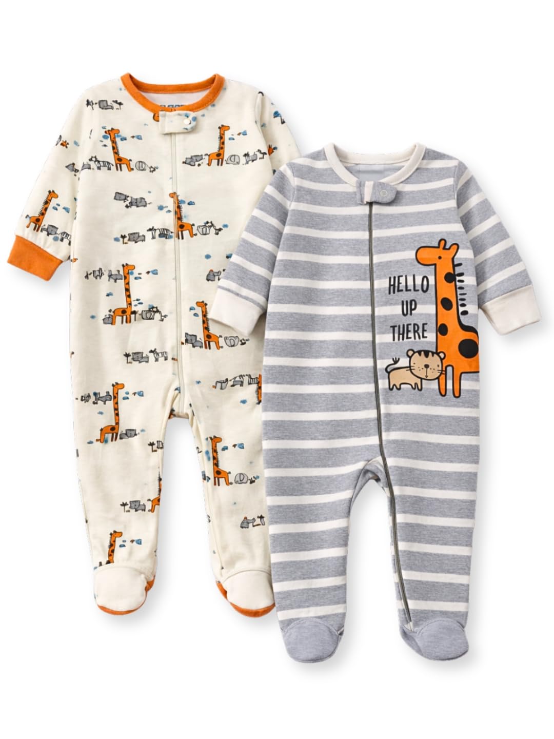 100% Cotton Sleepsuit Footed Rompers for Baby-image-18
