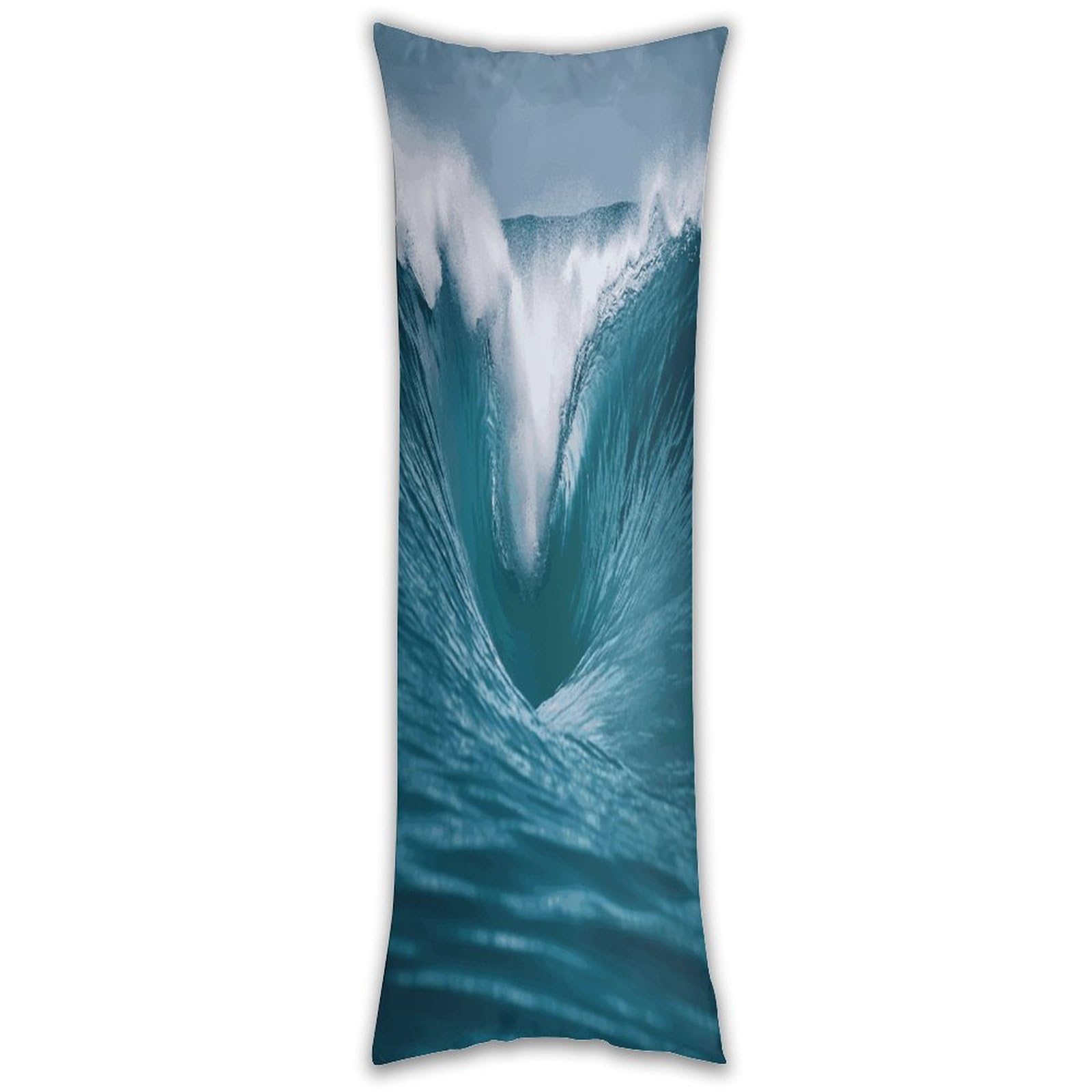 Ocean Wave Long Pillow Case with Zipper Ultra Soft Microfiber Long Pillow Cover Breathable Body Pillow Protector Soft Wrinkle Pillowcase for Bed Sofa Bedroom 53 X 19 in