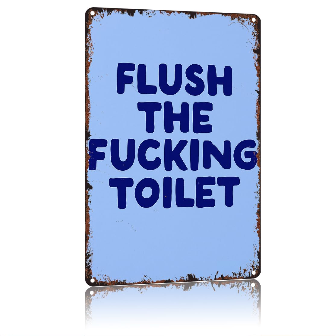 peiyeety Flush The Toilet Funny 8x12 Inch Aluminum Vintage Metal Tin Signs-For Living Room Kitchen Bedroom Patio Porch Men'S Nest Wall Decor
