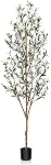 Kazeila Artificial Olive Tree 5FT Tall Faux Silk Plant for Home Office Decor Indoor Fake Potted Tree with Wood Branches and Fruits