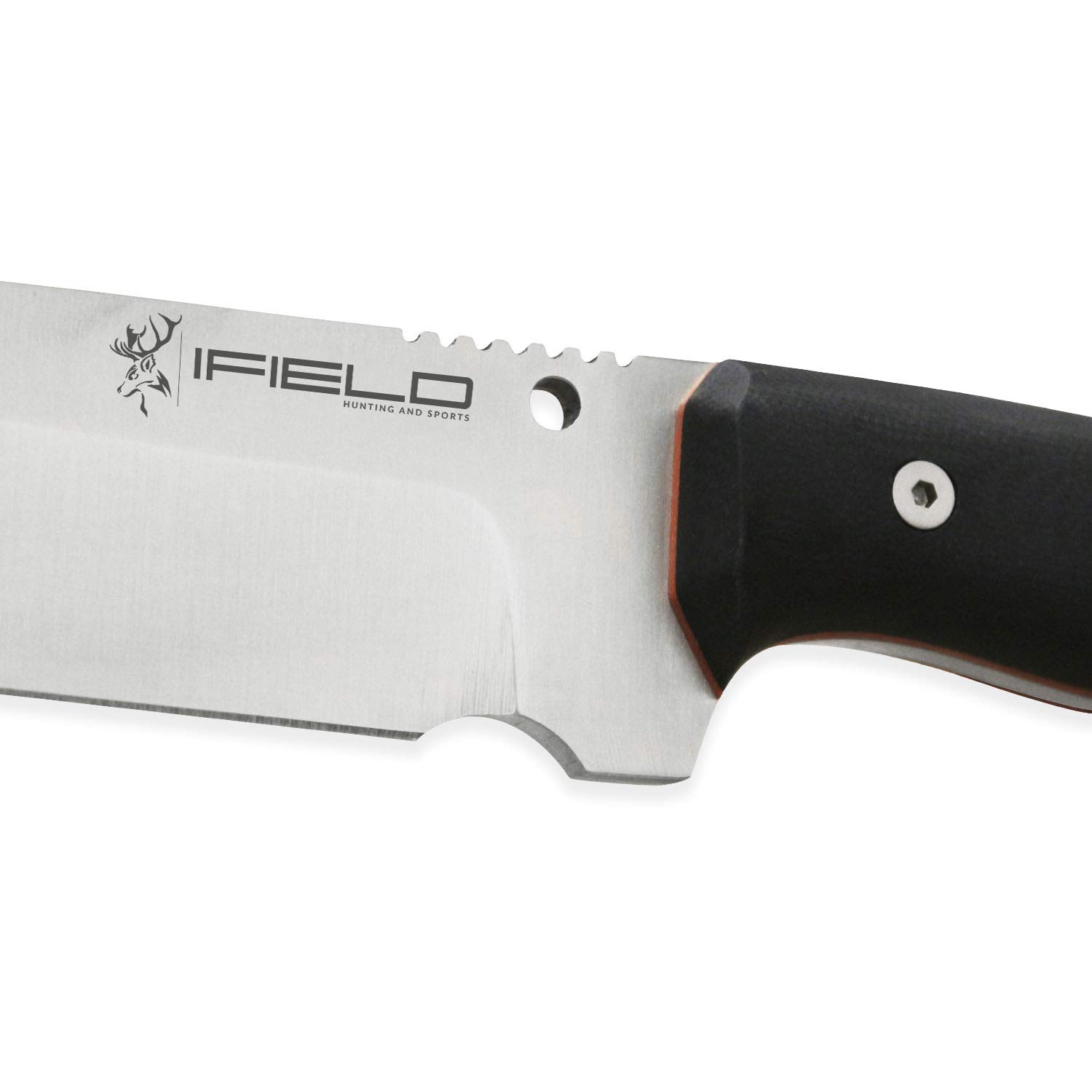 iFIELD EL29101 Multifunzionale escursioni, caccia e sopravvivenza coltello per l'esterno, G10 manico nero con acciaio inox MOVA-58, fatto in Albacete (Spagna)