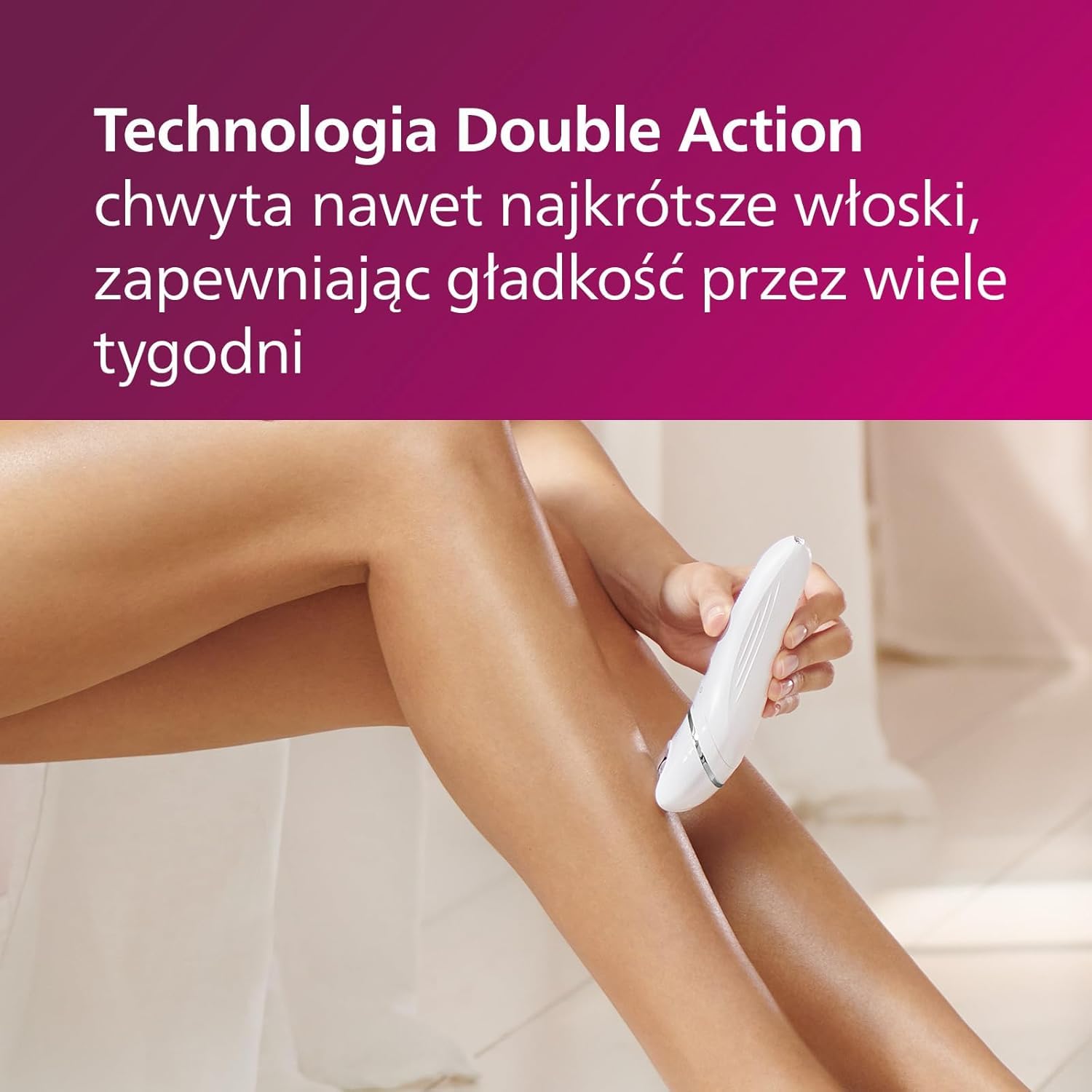 Philips Depilator z serii 8000, bezprzewodowy depilator na mokro i na sucho do nóg i ciała, z 6 akcesoriami, trymerem i szczoteczką złuszczającą, model BRE715/00