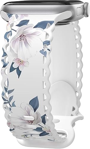 Miniatura 1 de Correa de encaje de flores compatible con Apple Watch Band de 1.575 pulgadas, 1.732 pulgadas, 1.614 pulgadas, 1.772 pulgadas, 1.496 pulgadas, 1.654