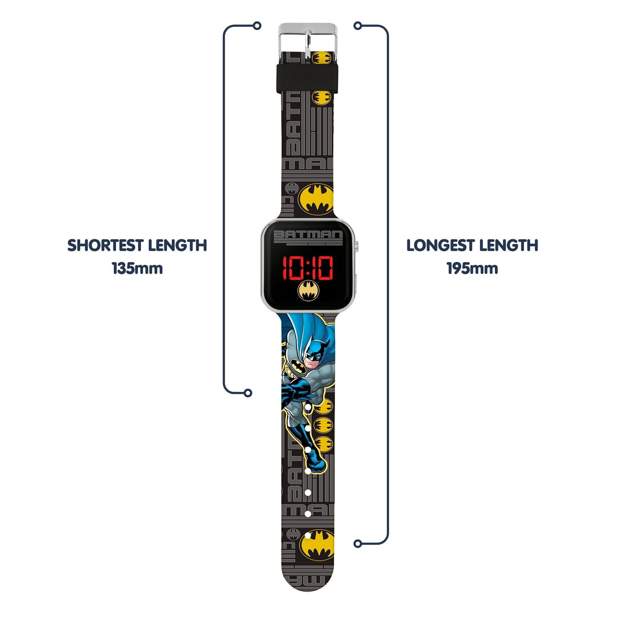 Batman Reloj Digital de Cuarzo para niño Correa Silicona BAT4864 Negro