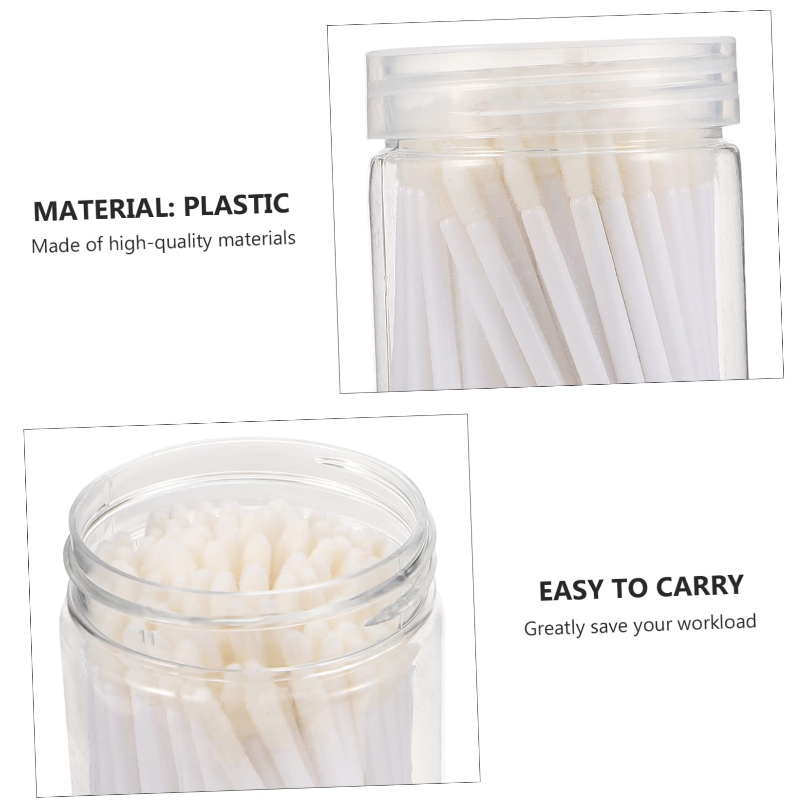 Mikinona 100pcs Plastic Lip Brush Makeup Tool Double Ended Lipstick Applicator Exfoliating Lip Brush