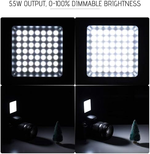 Miniatura 2 de Andoer W49 Mini cámara de enclavamiento LED Panel luz regulable videocámara iluminación de vídeo con adaptador de montaje de zapato para Canon Nikon