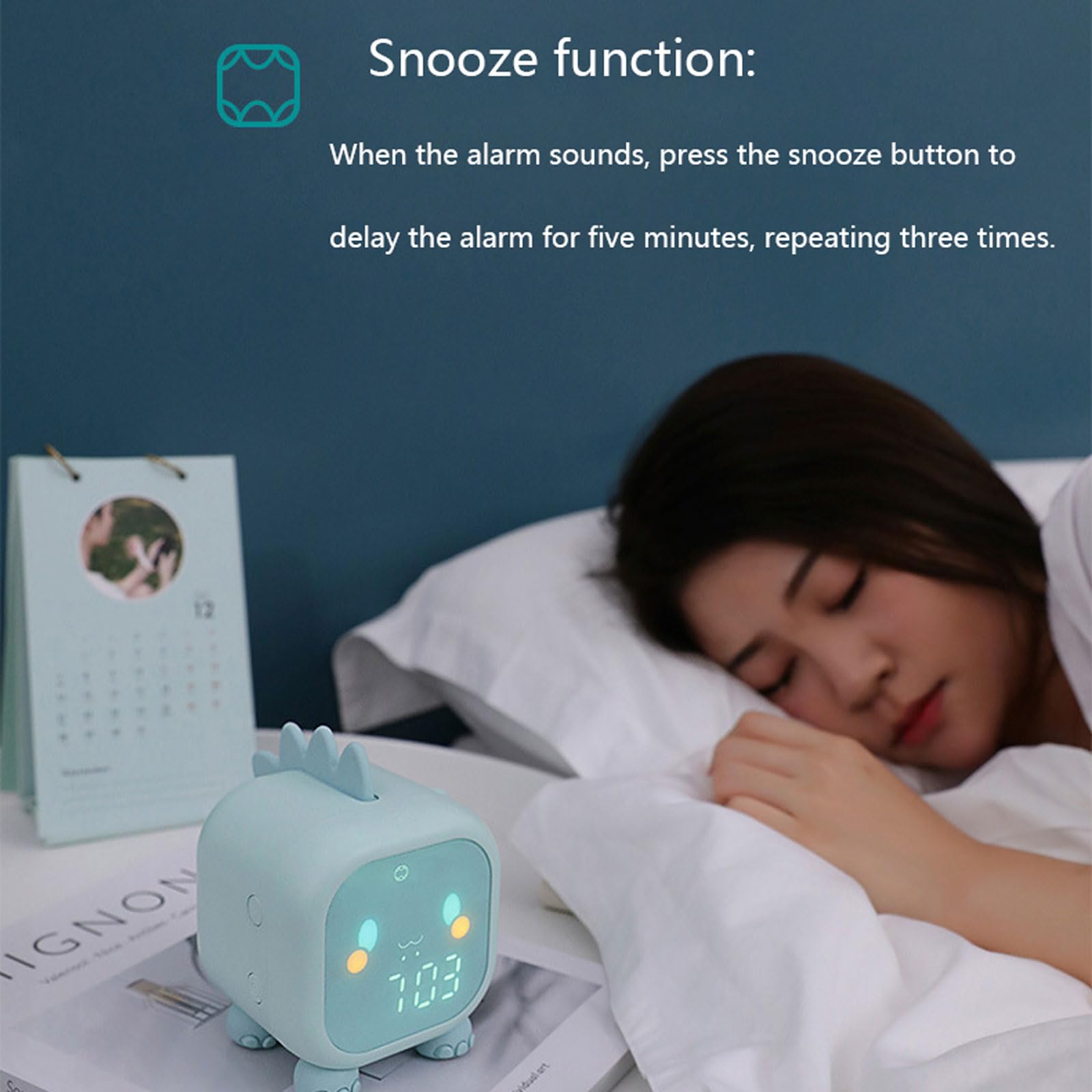Despertador, Fecha, Brillo automático, Volumen Ajustable, 12/24 h