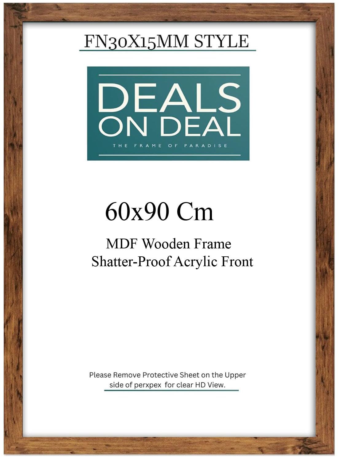 DEALS ON DEAL Durable Rustic 60x90cm Photo Picture Frames Poster Frames Artwork Displays & Decor HD clear Acrylic Front for homes, office, galleries, or exhibitions