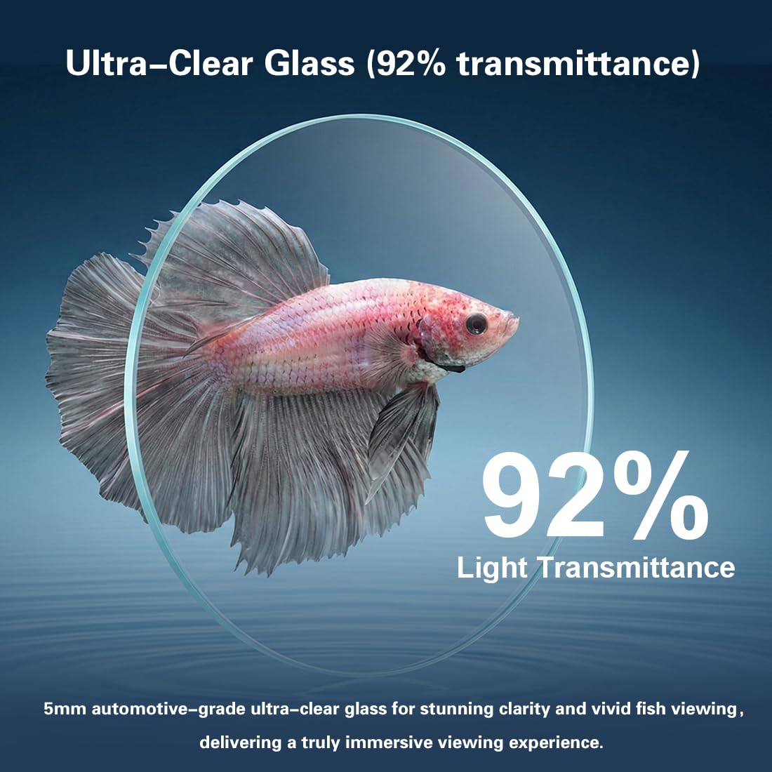 Betta - Tanque de peces, kit de iniciación de acuario, kit de pecera de 2.8 galones, acuario pequeño, acuario pequeño, nano acuario ultra transparente con luz, filtro, adoquines, arena y plantas