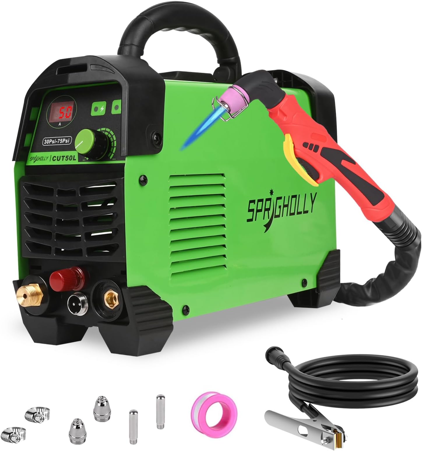 Plasma Cutter 50Amp 240V HF Non-Touch Pilot Arc Plasma Cutting Machine, 3/5"(16 mm) Max Cut New Upgrade CUT50L