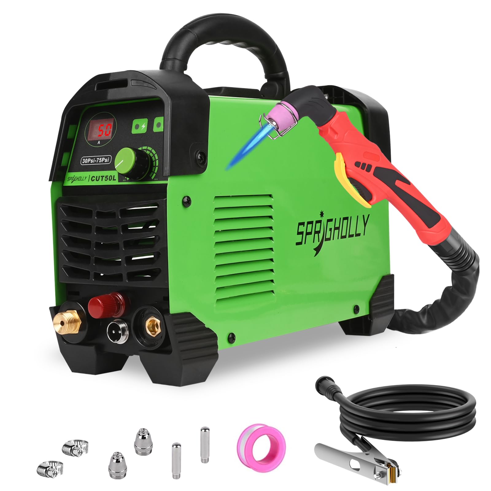 Decoupeur Plasma 220V, à pilot arc non tactile et 50A, max cut 16 mm, clear cut 12 mm, avec écran numérique, Découpeur Plasma CUT50L Mis à Niveau