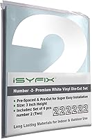 Vista 9 de iSYFIX - Calcomanías de vinilo blancas con número 0 (cero) - Juego de 6 unidades de 1.5 pulgadas autoadhesivas - Decalcomanías premium troqueladas