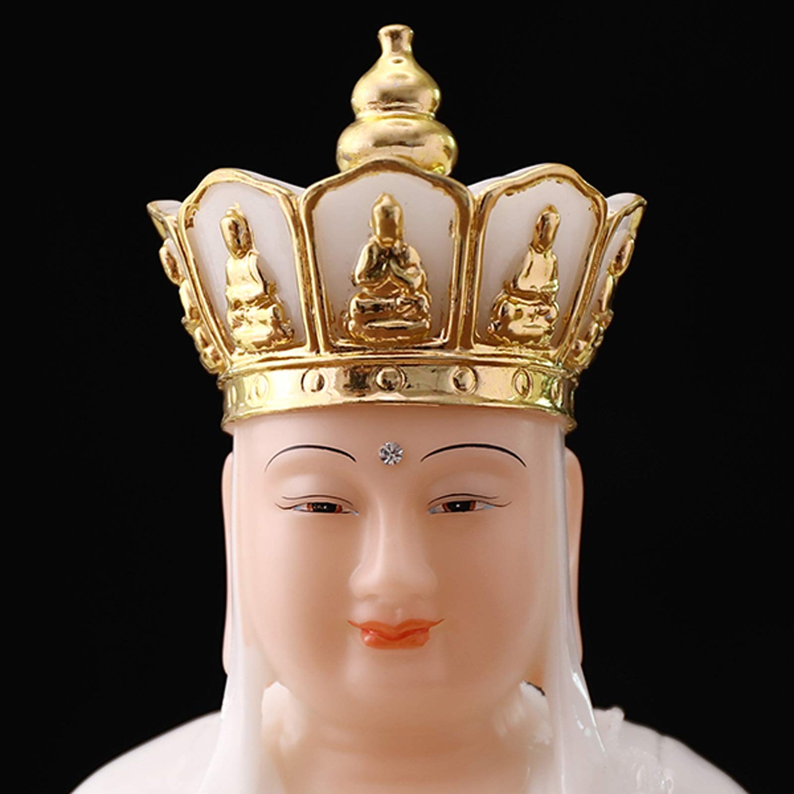 Mini estatua for el hogar, oficina, coche, decoración de mesa, esculturas decorativas coleccionables, estatuas de Buda, estatua de Buda de jade artificial, exquisita estatua china de Buda TangSeng, Fe