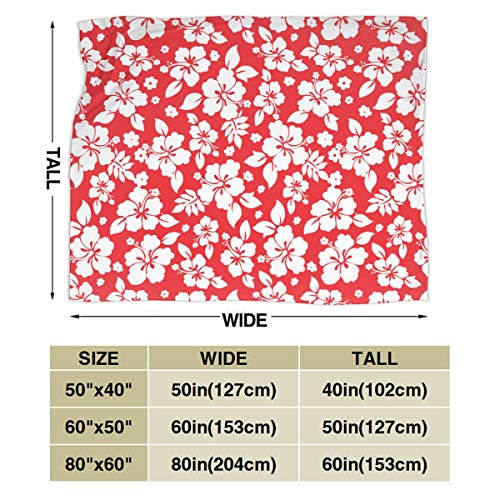 Huilinbb MTGZQYHLDZ-73690589 Aloha Hawaiian Flora Hibiscus Red Flannel Fleece Blanket Plush Throw Blanket Fuzzy Soft Blanket Microfiber thumb #2
