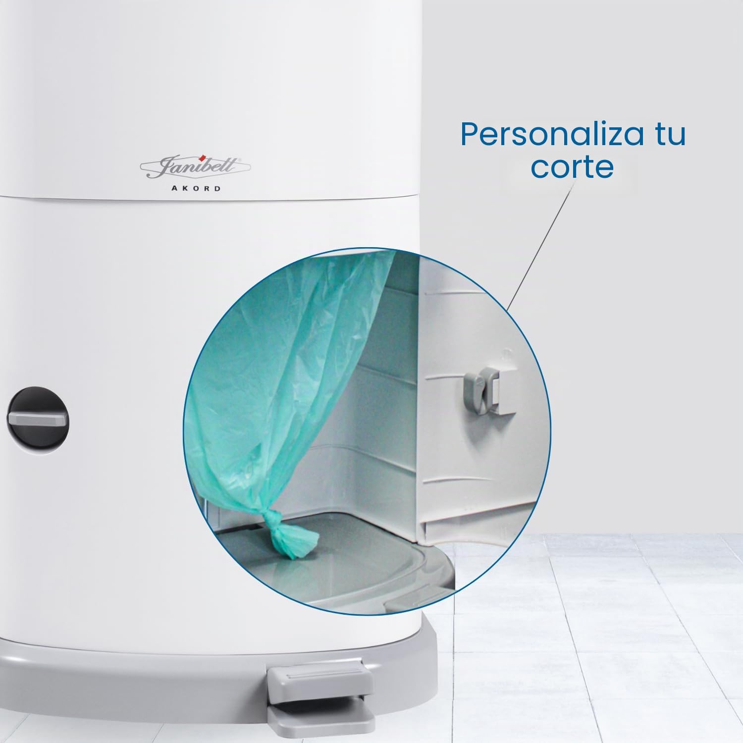 JANIBELL Akord Slim - Cubo de basura para pañales, 26 l, para adultos, sistema de eliminación de pañales discreto, eliminación de materiales para incontinencia