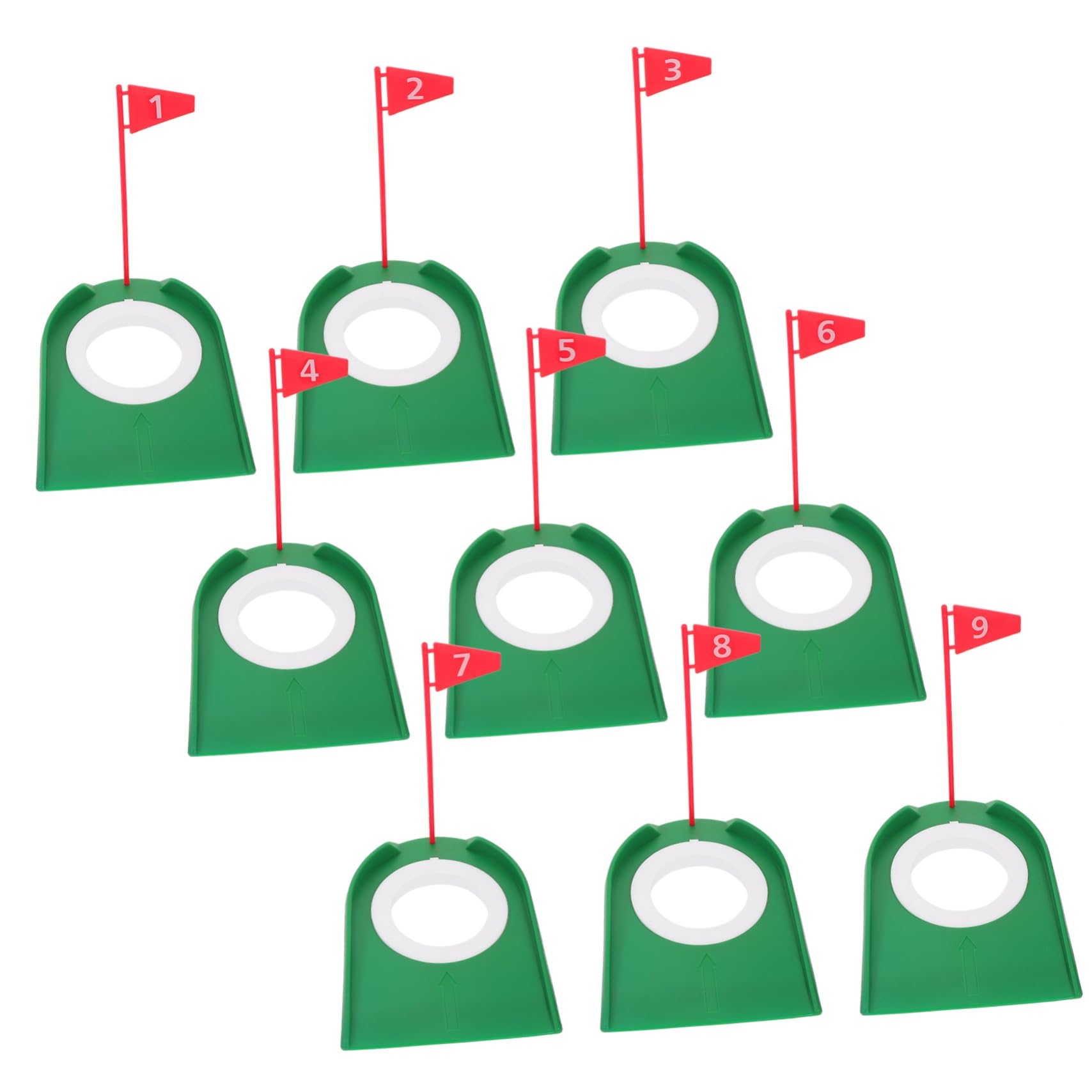 9 Piezas Golf para Práctica de Putting con Bandera Desmontable Cup para Entrenamiento Interior y Exterior Precisión Pequeños