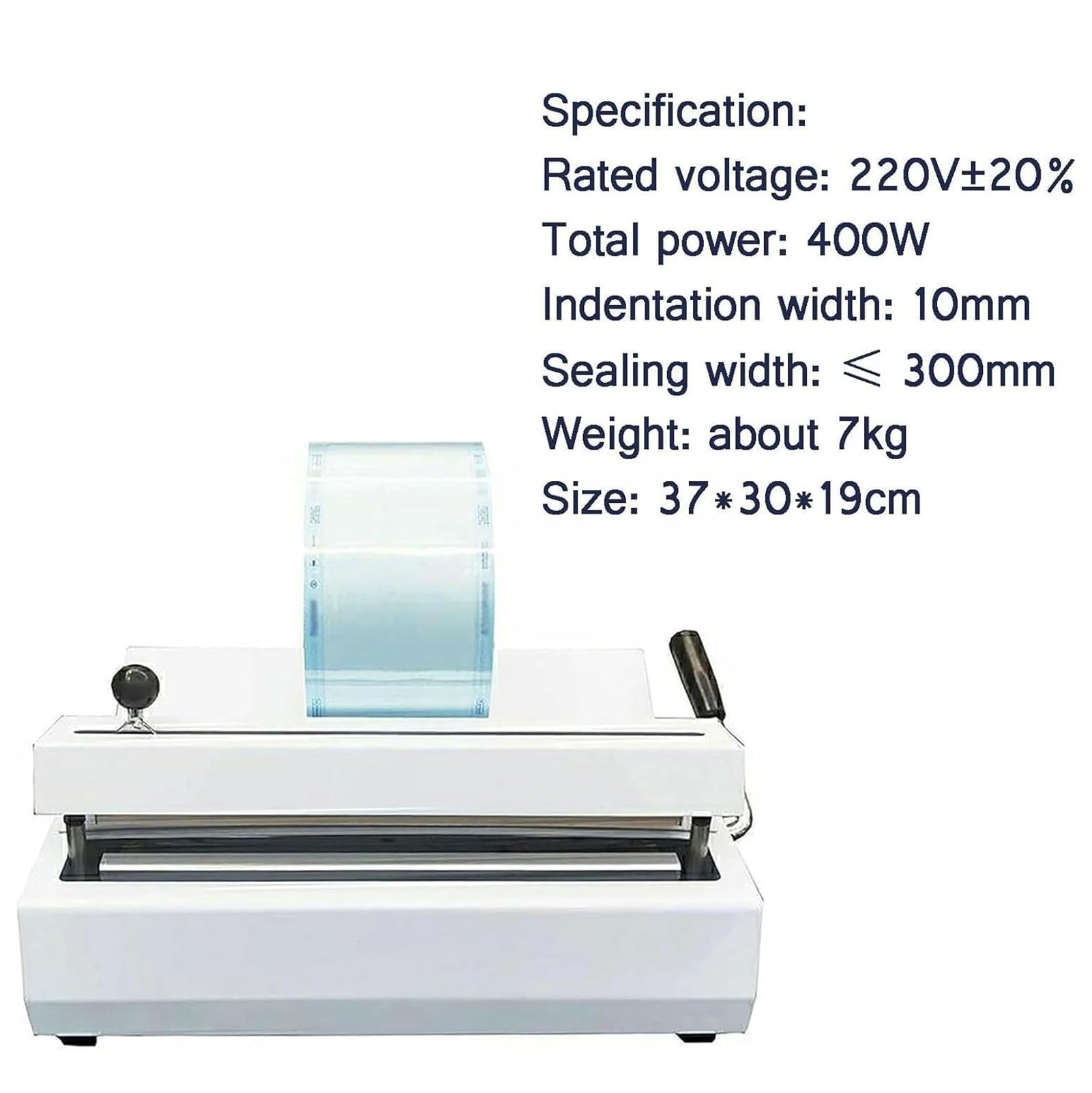 Máquina selladora para bolsas de esterilización, sellador térmico automático de 300 mm con temperatura ajustable de 0 a 300 °C, ideal para clínicas y laboratorios
