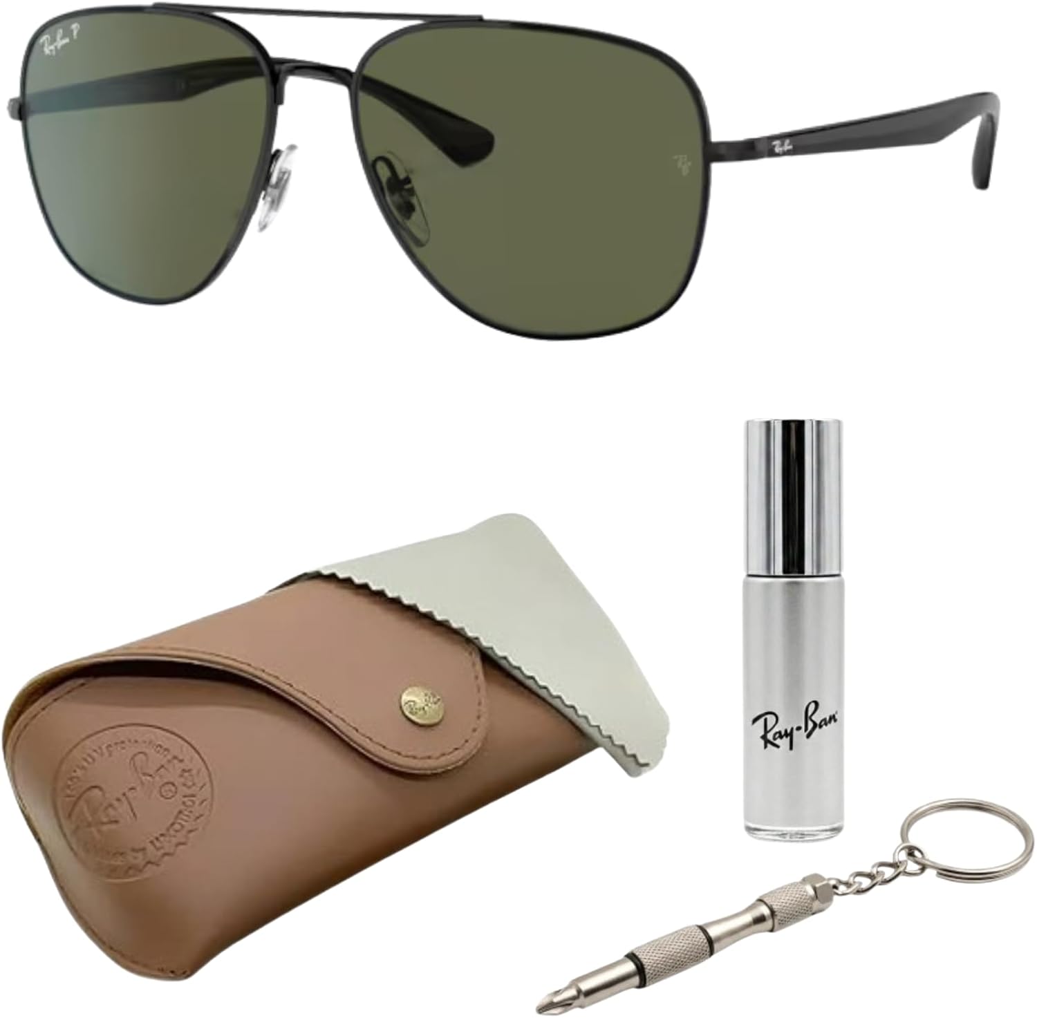 Ray-Ban RB3683 Square Shaped Sunglasses for Men & Women with Official RAYBAN Eyewear Kit