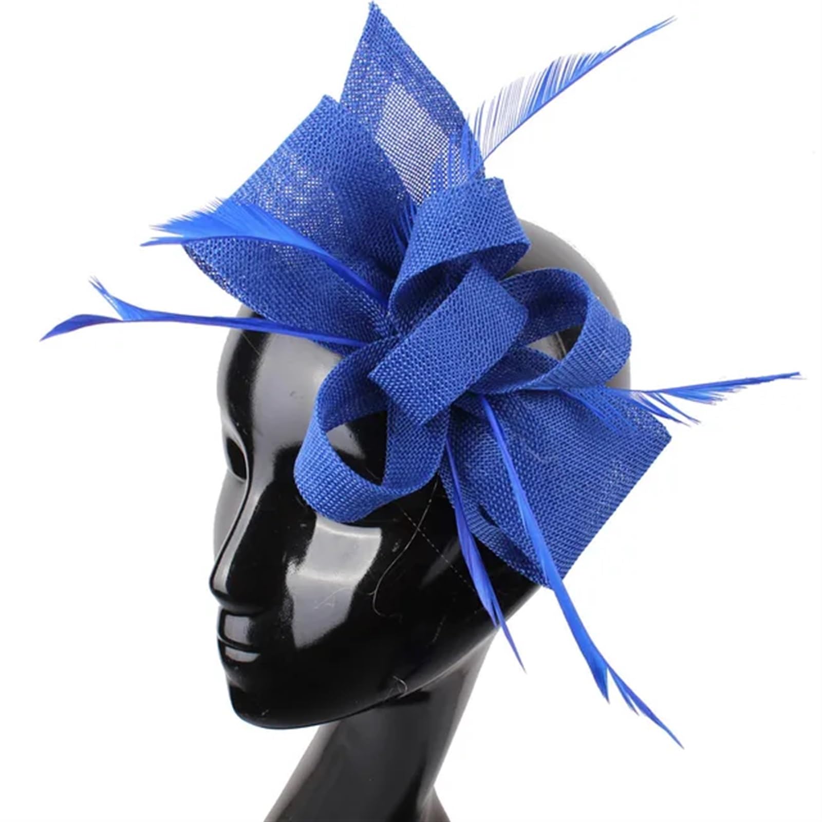 UALXPAO Wedding Hats Imitation Sinamay Wedding Headwear Bride Fascinator Hat Hair Pin With Fancy Feathers Accessories Ladies Headdress for Tea Party,Weddings(Blue2)