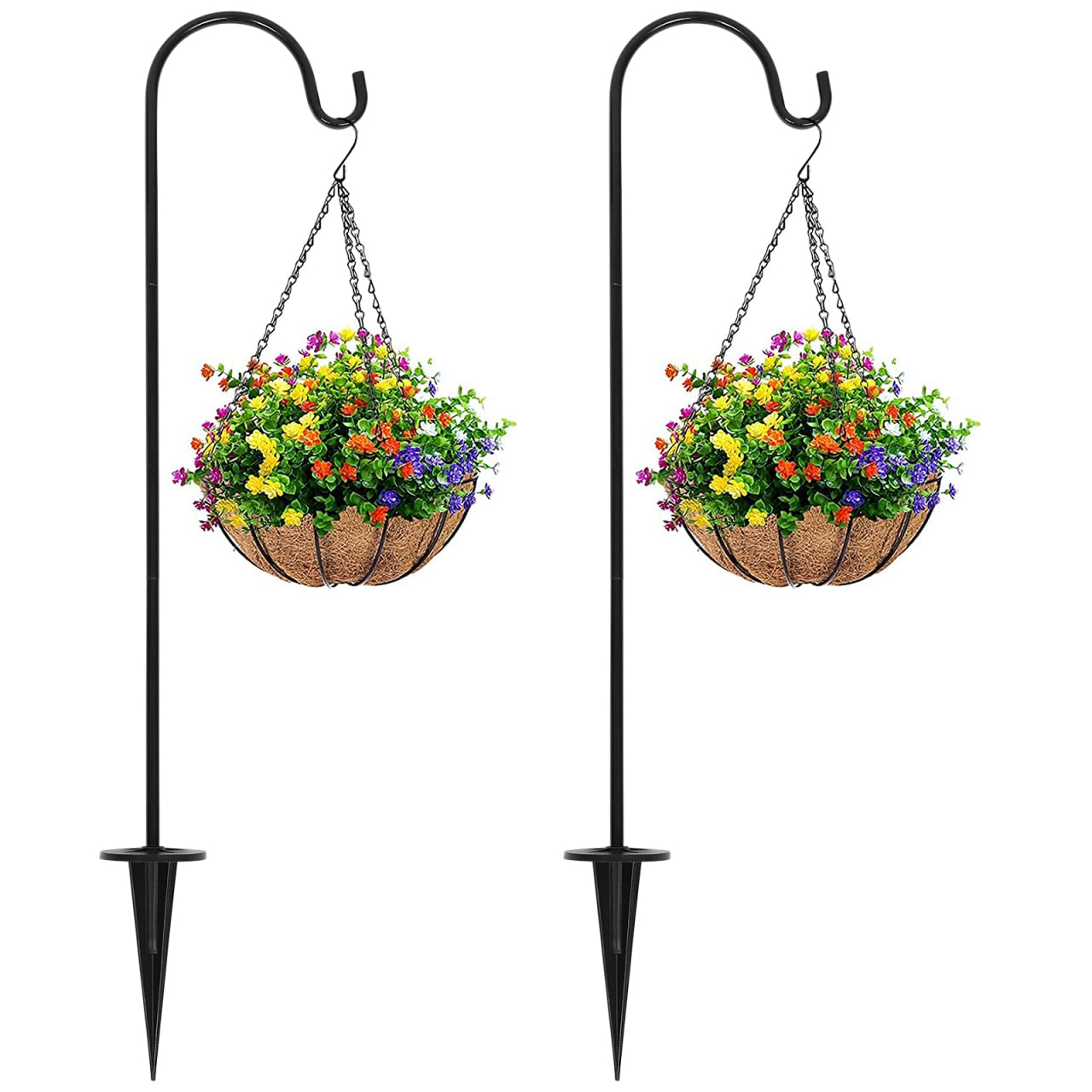 29. Gancho de Pastor de 5 Pulgadas: Paquete de 2 comederos para pájaros de jardín, pastores duraderos para linternas, colgadores de decoración de Bodas