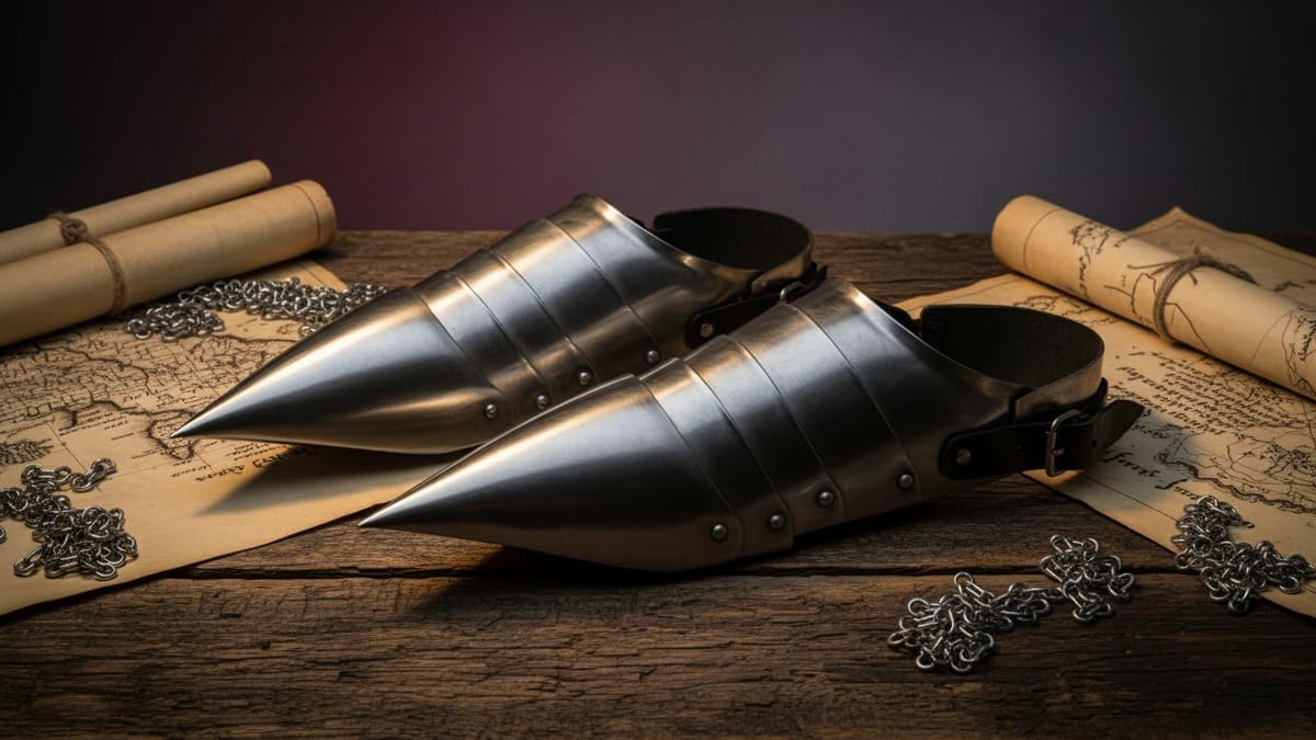 Thor Steel Gothic Armor Shoes - One Pair - Wearable Replica Armor Costume Rustic Vintage Home Decor Gifts