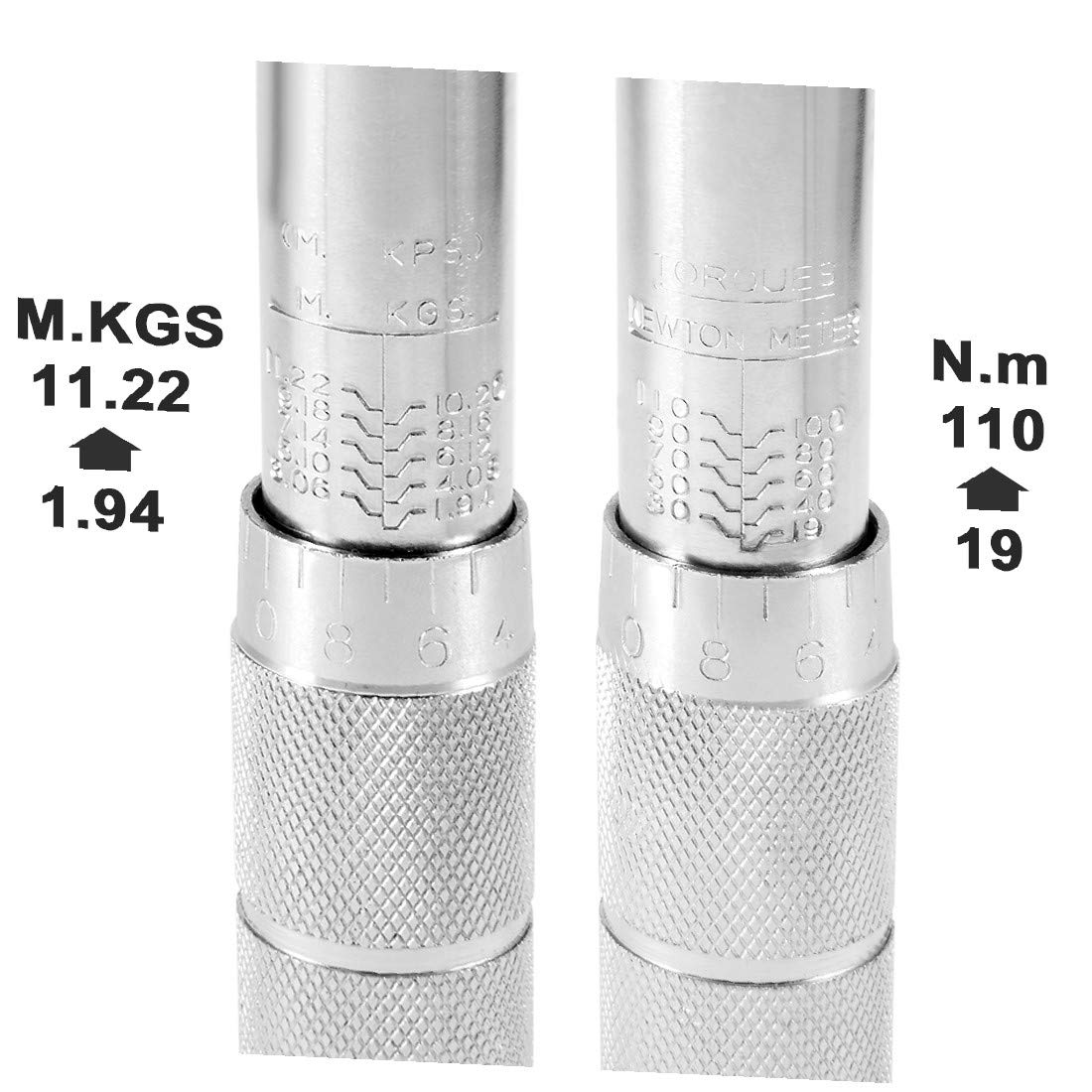 Odwracalny klucz dynamometryczny z napędem 3/8 cala 1,94-11,22M.KGS / 19-110N.m(Reversible Click-Drehmomentschlüssel mit 3/8-Zoll-Antrieb 1.94-11.22M.KGS / 19-110N.m