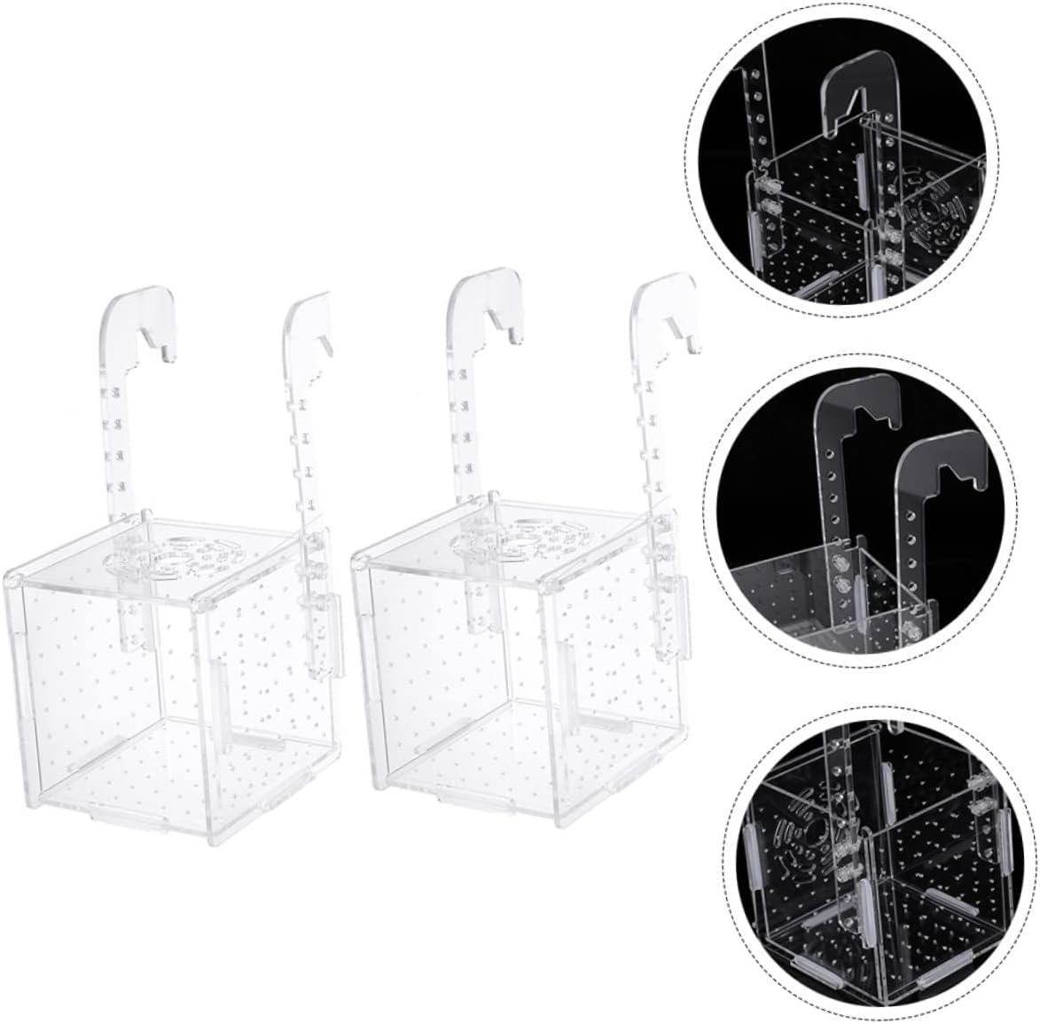 HANABASS 2pcs Acrylic Fish Tank Breeding Isolation Safe Fish Incubator for and Shrimp Easy to Clean Convenient for Aquarium Use