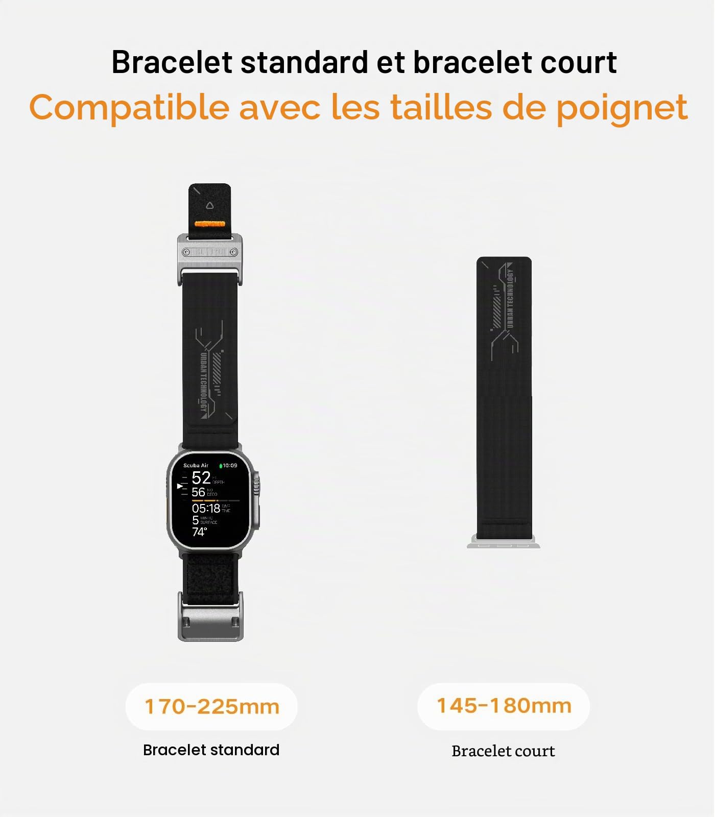 Aulumu A11 Bracelet pour Apple Watch | Boucle Magnétique ＆ Nylon Velouté|Compatible avec Apple Watch Ultra 3/2/1 (49mm), Séries 11/10(46mm), Séries 9/8/7(45mm), SE 3/2/1, Séries 6/5/4