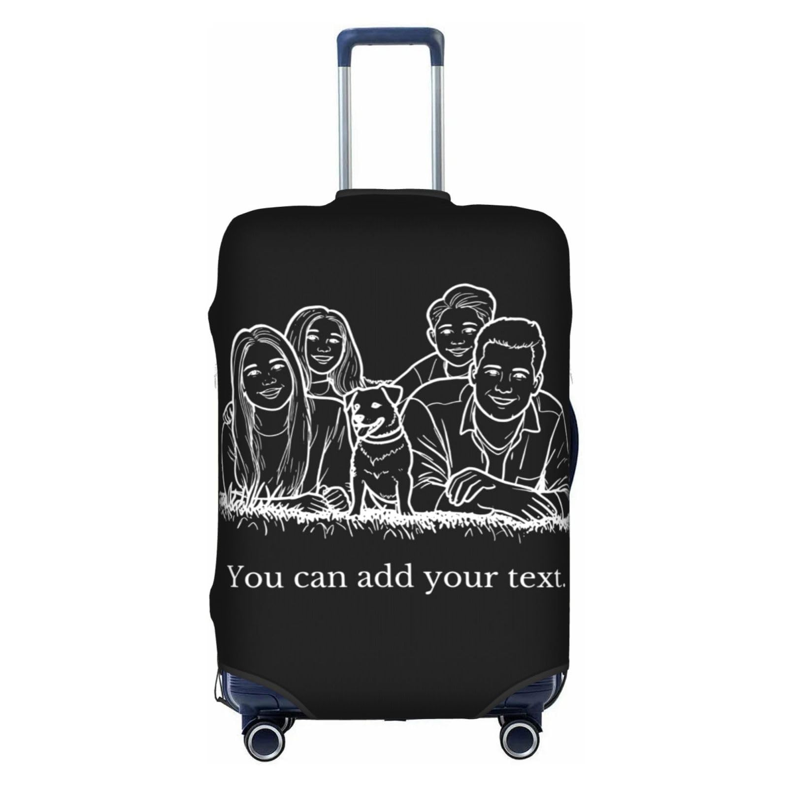 Nsipan Custom Luggage Cover - Personalized Suitcase Cover with Photo, Elastic, Anti-Scratch, Washable, Customizable