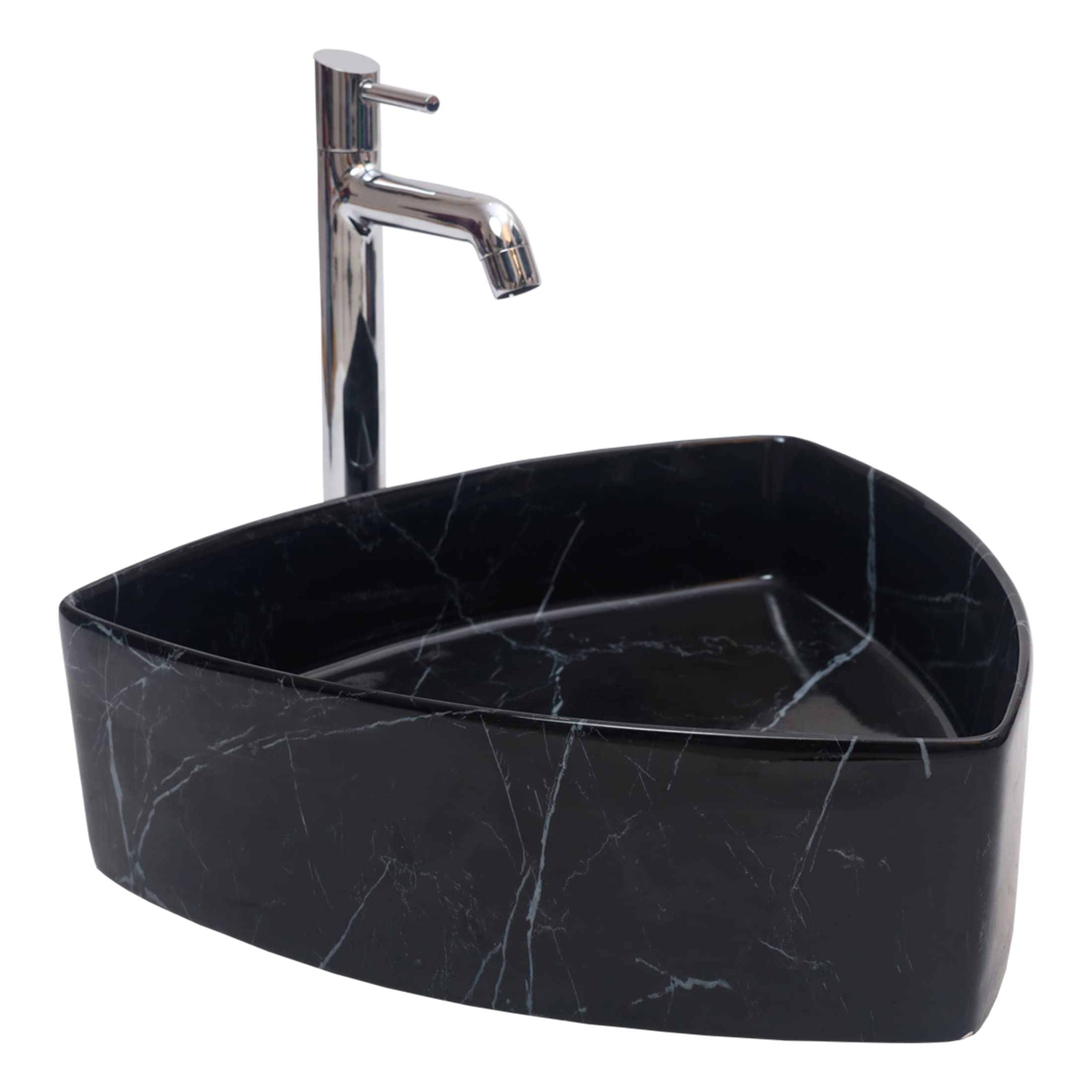 Kemjo Designer Table Top Wash Basin for Bathroom | Counter Top Wash Basin/Sink for Living Room (15.86 x 15.86 x 4.92 Inch, BORU_03)