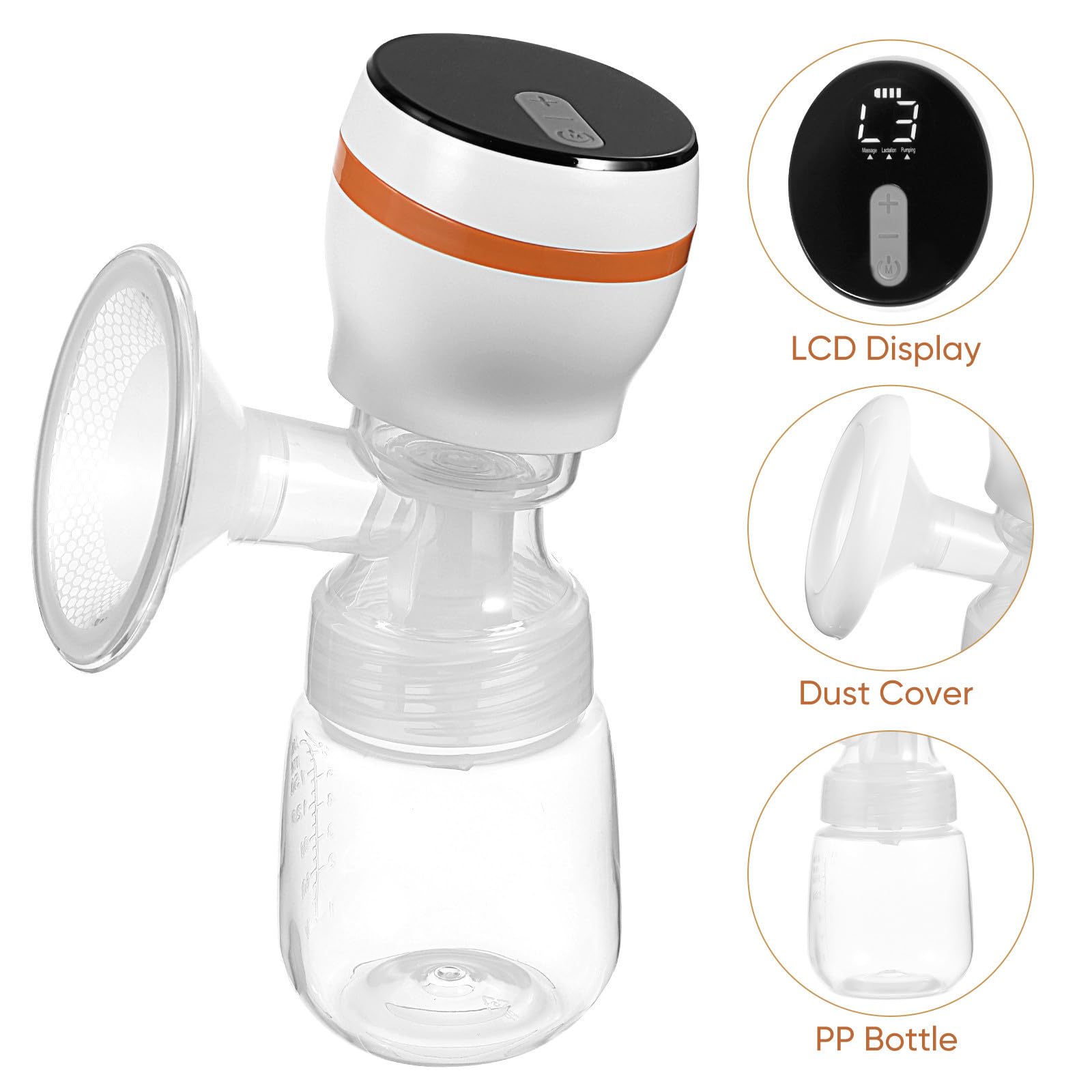 Extractor de Leche Eléctrico Portátil Manos Libres, Silencioso Cables, Material Pp, Adecuado para Uso en Casa o Viaje