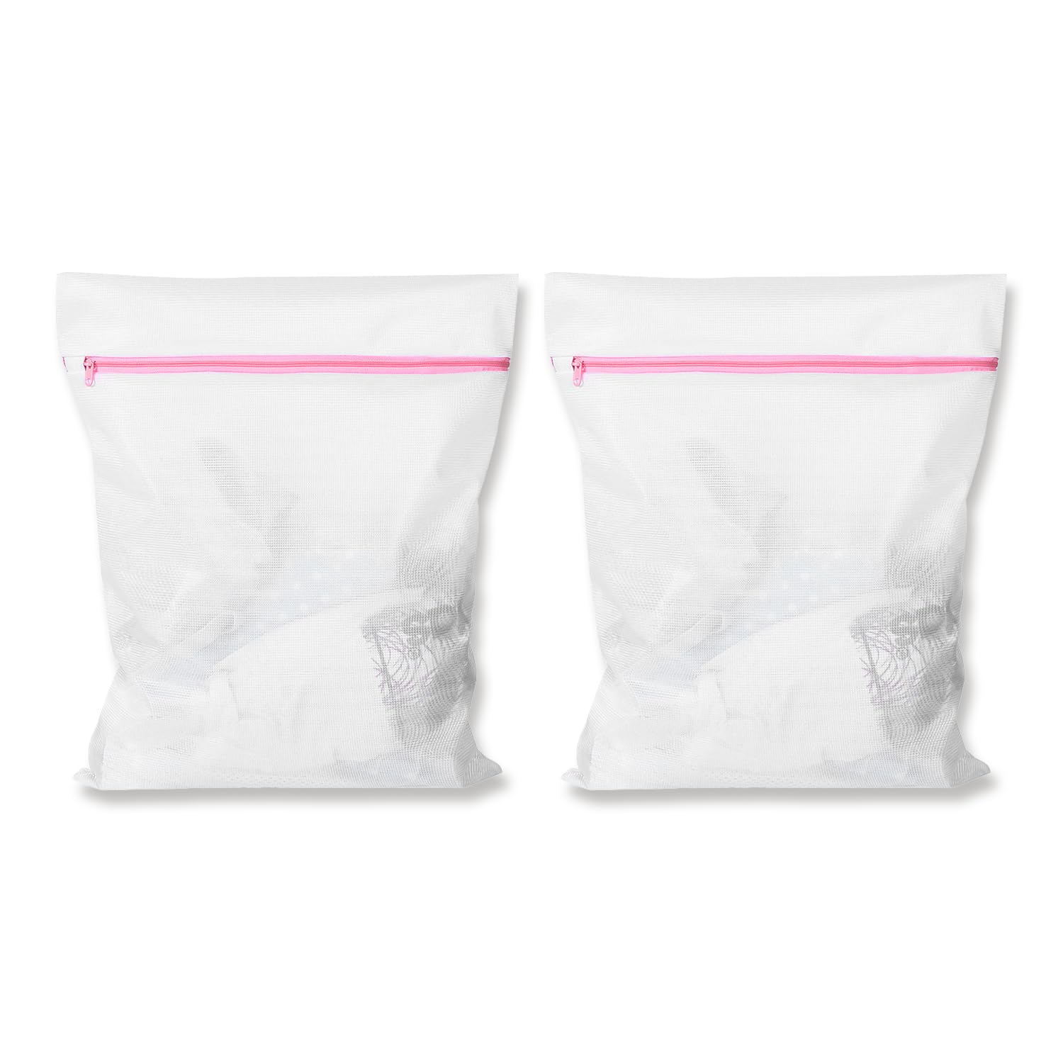 Rumyve 2pcs Large Mesh Laundry Bag,Reusable Washing Machine Bag with Zipper Clean Wash Bag,Delicate Laundry Bag for Laundry, Socks, Shirts, Sweaters(30x40CM)