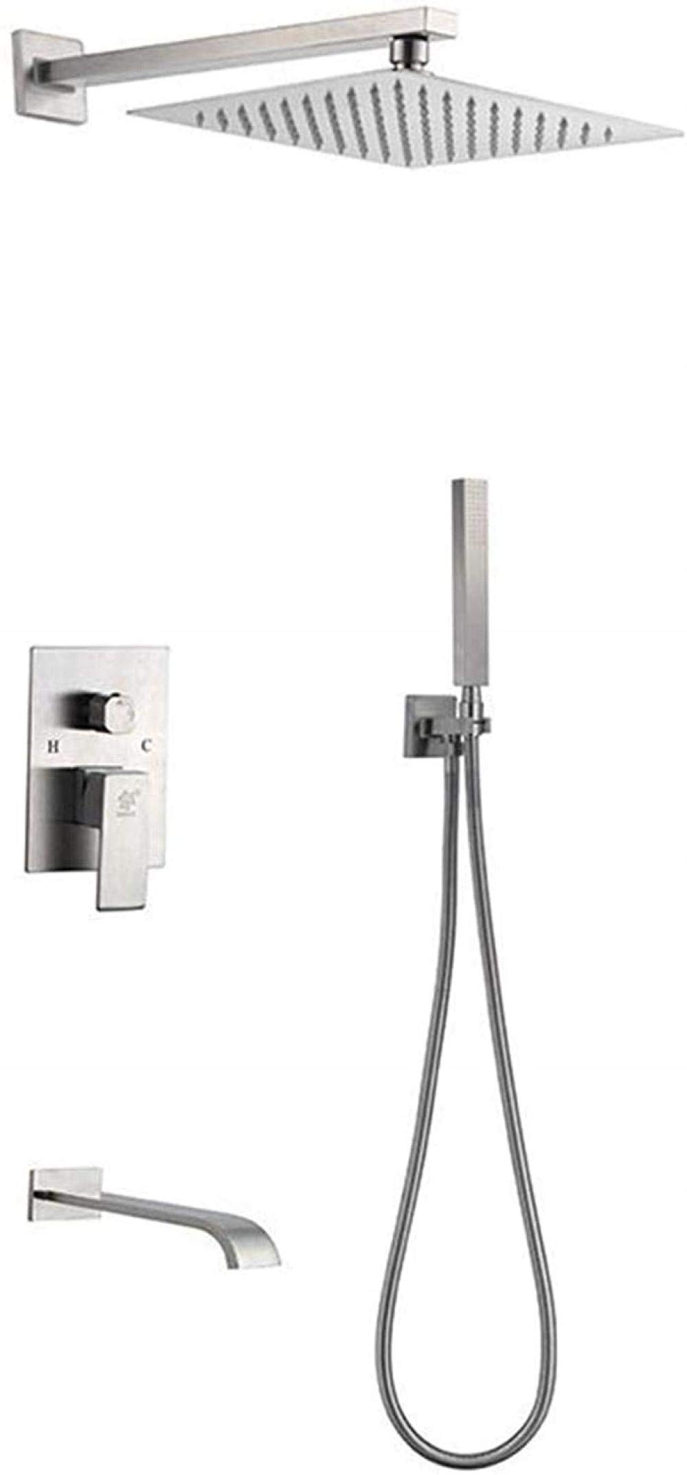 Système de douche intégré de luxe en acier inoxydable durable à trois fonctions