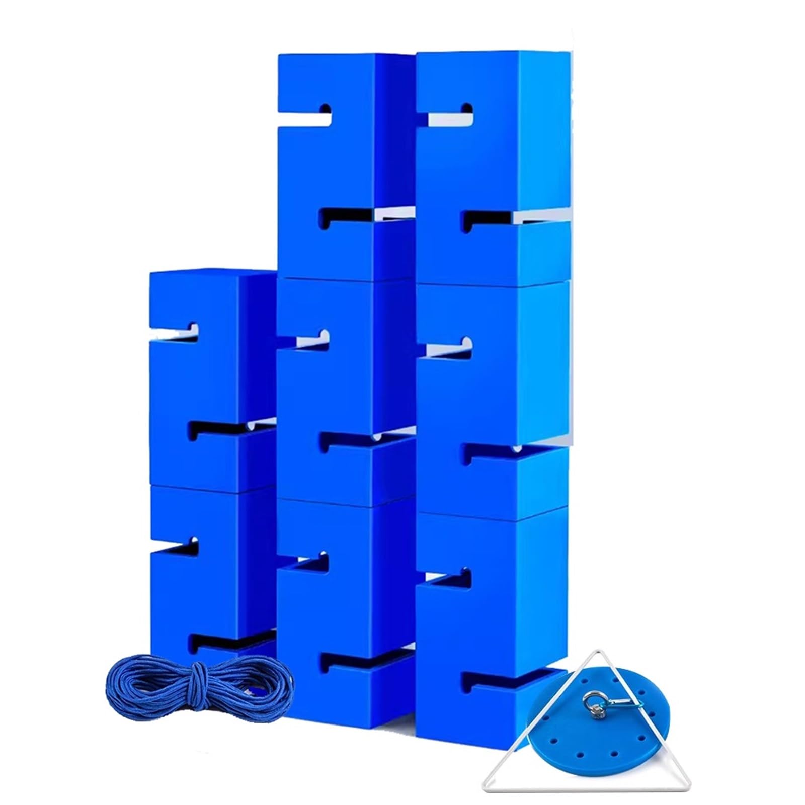 Gra team buildingowa IEOWY dla dorosłych, gra wieżowa z klockami buildingowymi do natychmiastowego ustawienia, zestaw gier Field Day szkół(Blue,8PCS)