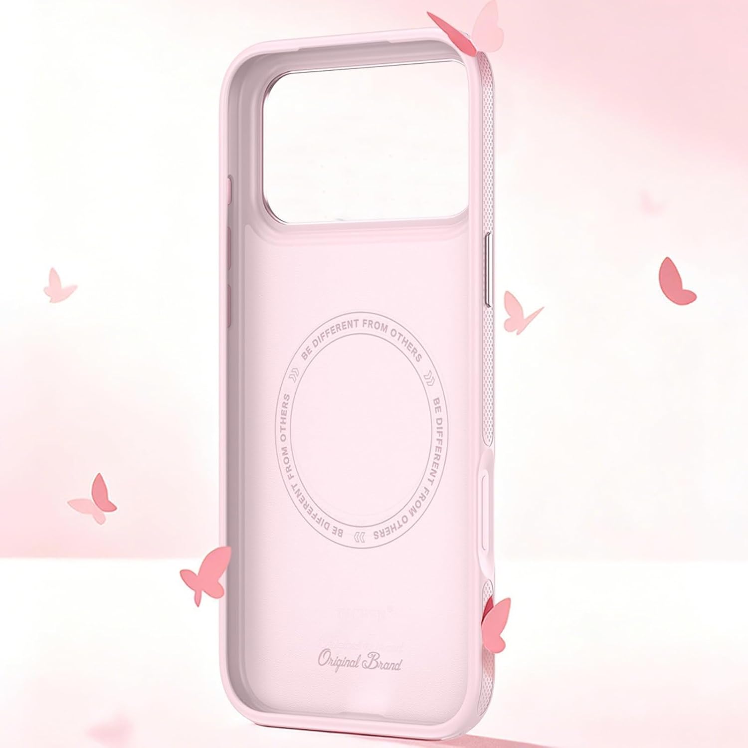 Magnetic Leather Case for iPhone 17/17 Pro/17 Pro Max, Slim Luxury Non-Slip Design with Metal Frame & Lens Protection Cover(Blue,17 Pro Max)