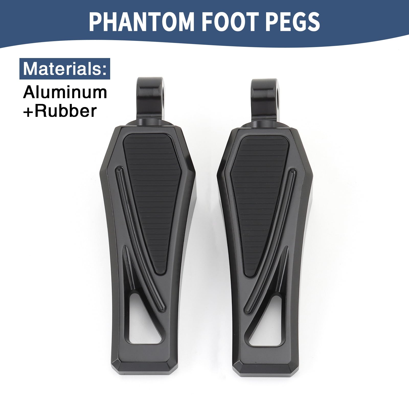 Rich Choices Front Footboard Rubber Insert Rider Footboard Floorboard Foot Peg Footrest Pad Compatible For Harley Touring Softail Road King Electra Glide 1986-Later (style A