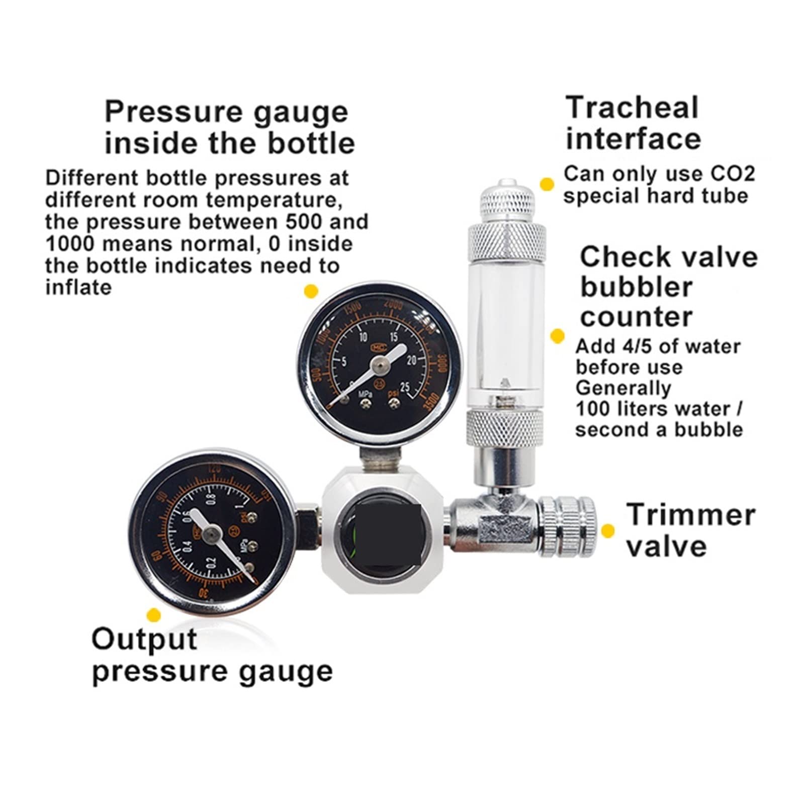 Wskaźnik regulatora CO2 Akwarium CO2 Regulator magnetyczny elektromagnedowy zawór zwrotny Rośliny akcesoria akcesoria DIY CO2 Zestaw generatora reaktora systemu sterowania dla piwa domowego z beczki (