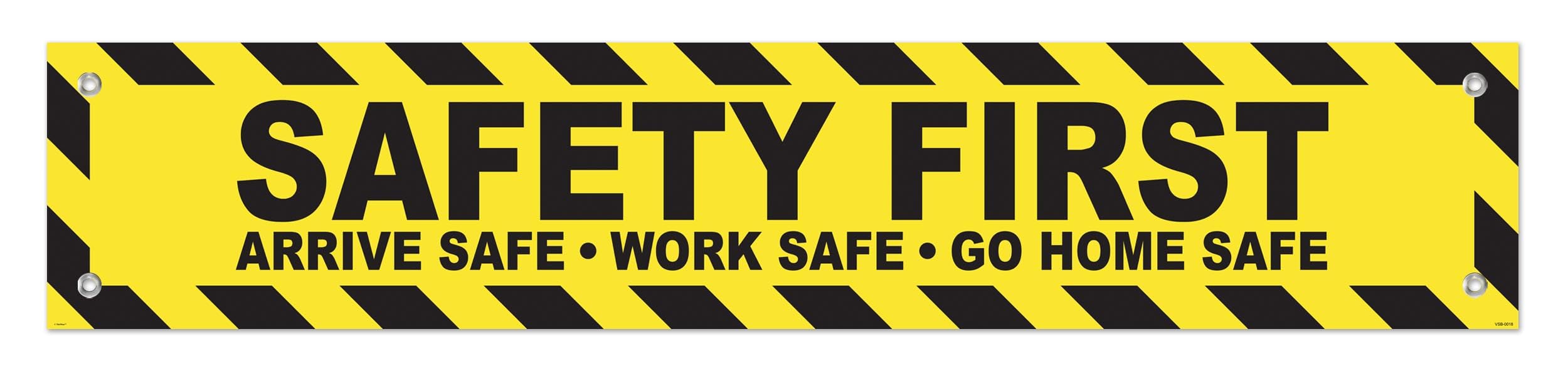 Worksite Banner Any Business Worksite Safety First Banner 10"x51" Vinyl Banner