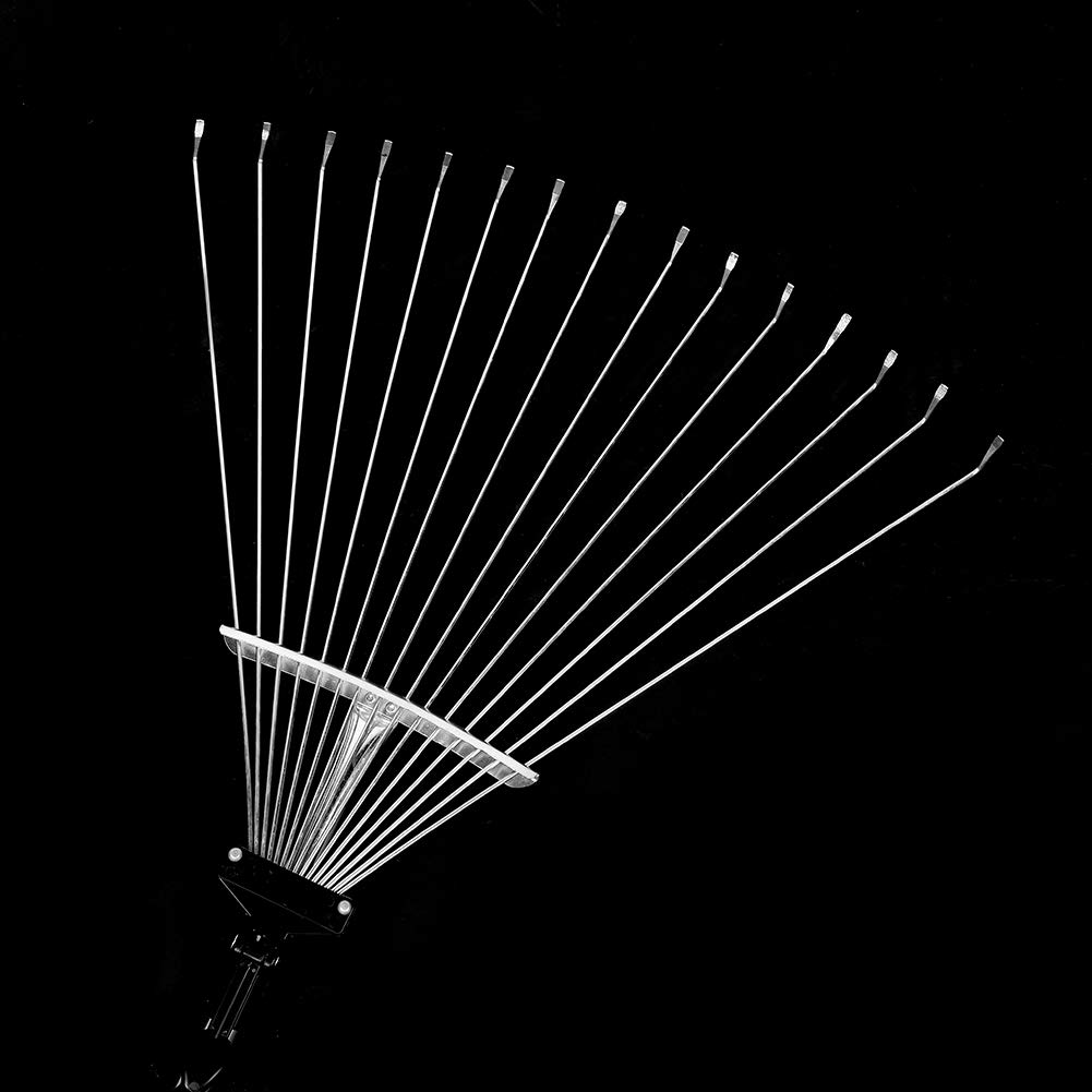 Shanrya Strumento di Pulizia del Giardino del rastrello di Foglie d' Pieghevole Regolabile telescopico del rastrello di Giardino