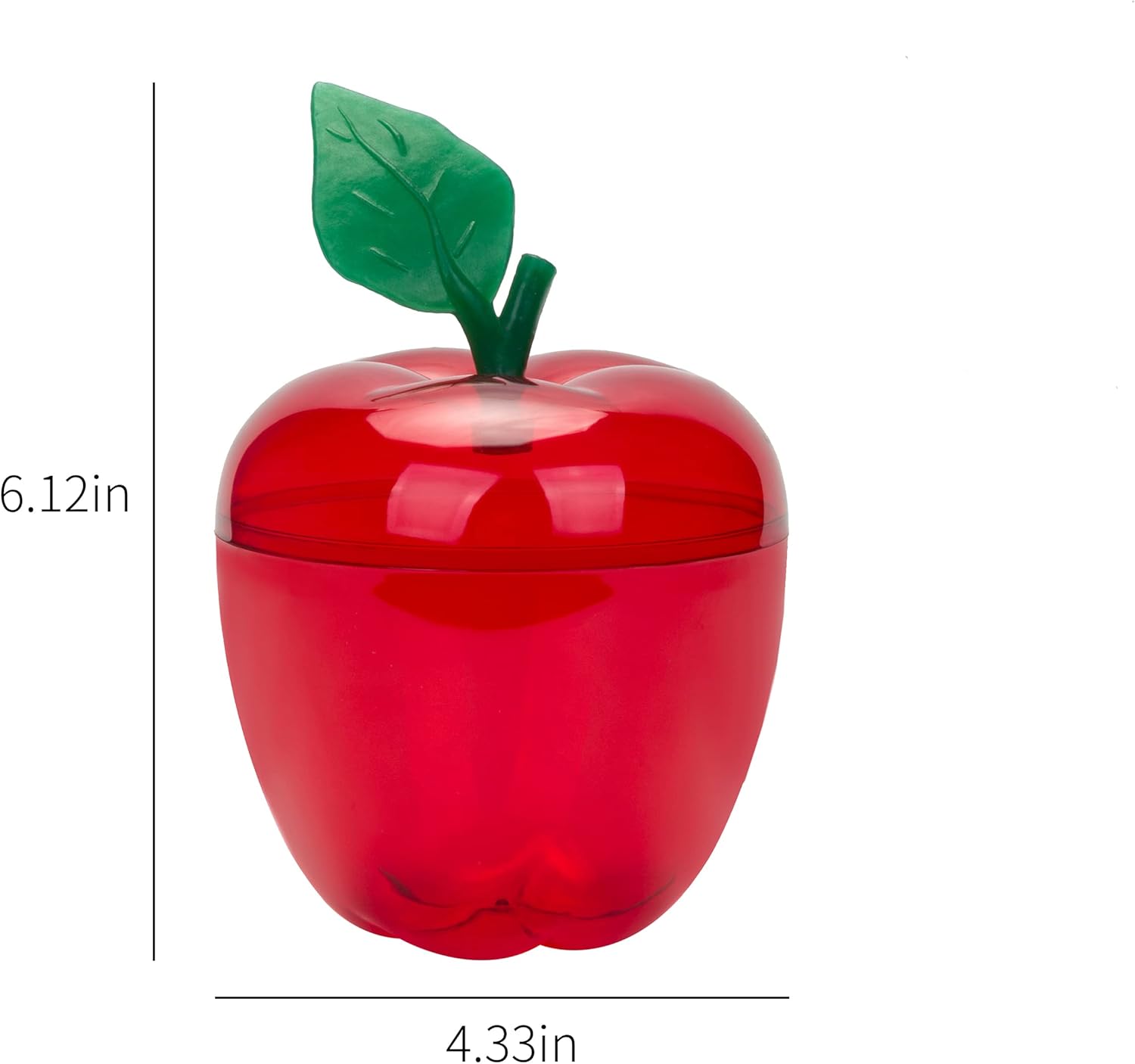 HANZE Large Plastic Apple Shaped Containers (Pack of 16)- Candy Chocolate Toy Filling Jar, Ideal for Christmas Decorations and Teacher Appreciation Gifts,Snow White Party Supplies Favors (Red)