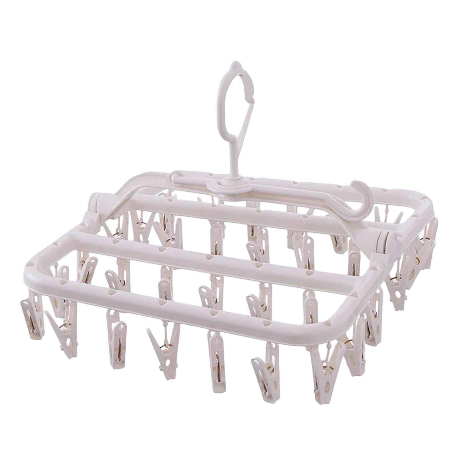 Shurhome Clothes Hanger Adjustable Clip Space Saving Designs Indoor Outdoor Use Foldable Laundry Drying Rack with Clip