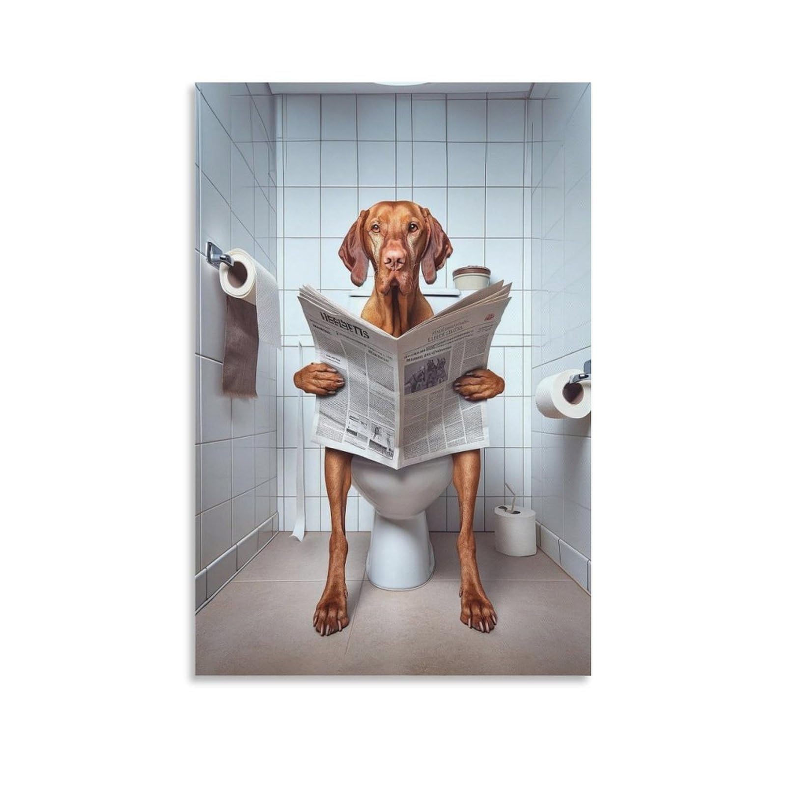 GQVCJSW Vizsla, Funny Bathroom Decor Canvas Poster Wall Art Decor Print Picture Paintings for Living Room Bedroom Decoration 12x18inch(30x45cm)