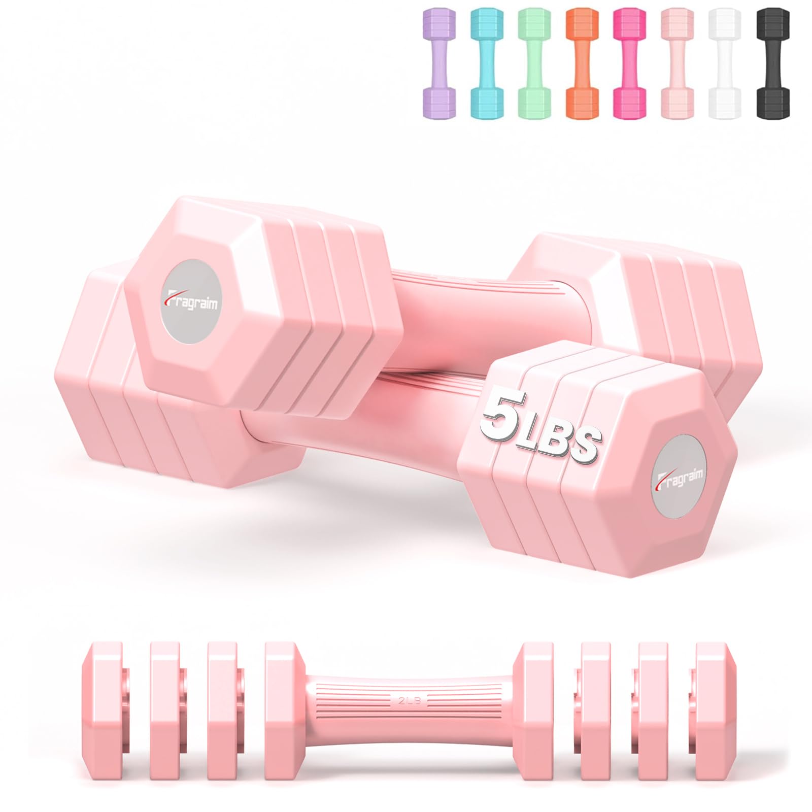 Fragraim Adjustable Dumbbells Set Pink