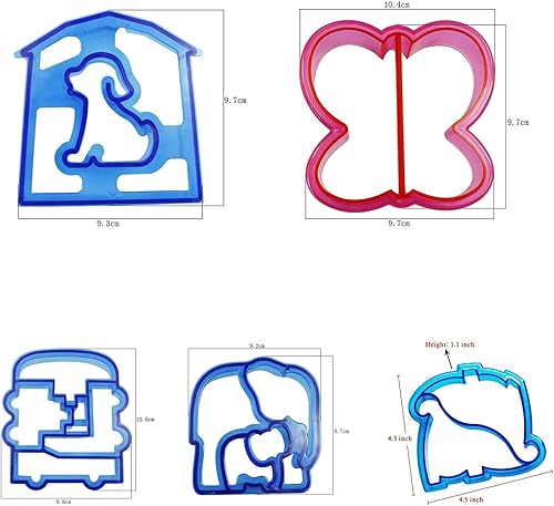 Miniatura 4 de Cortador de sándwiches para niños, máquina de sándwiches de bricolaje, lindo patrón de animales, sándwich, panqueques, moldes para niños, niñas,