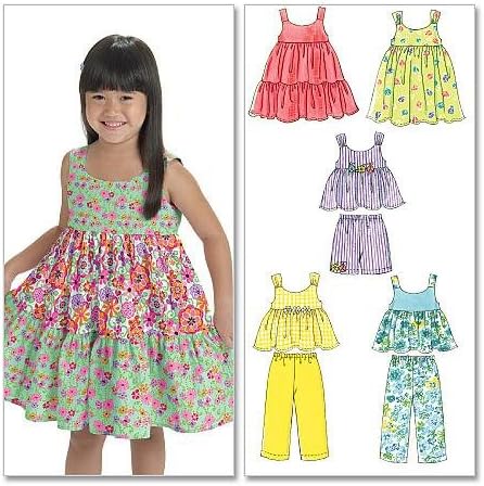 Miniatura 2 de McCall's Patterns M6017 Tops, Vestidos, Pantalones cortos y pantalones para niños pequeñosniños, Talla CB (1-2-3)