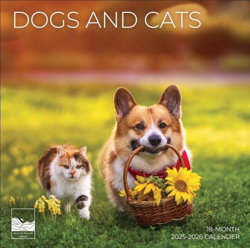 2026 Dogs and Cats Wall Calendar | 12" x 24" Open | Giftable Pet Calendar 2026 | Thick & Sturdy Paper for Organizing & Planning | Pacific Waters Press