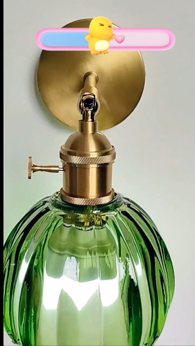 EKSED Vintage glazen wandlamp met E27-fitting en draaibare